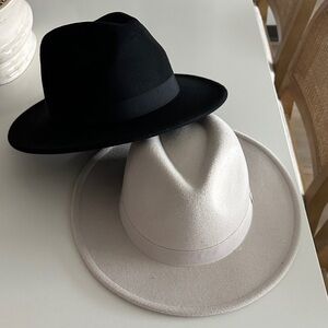 H&M Black and Cream Women's Hats